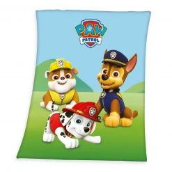 PAW PATROL Fleecedecke - grün-blau - 130x160 cm - Kuschelweiche Kinderdecke