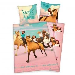 Renforcé-Bettwäsche SPIRIT - Motiv ‚Believe in Your Dreams‘ - Kinderbettwäsche 135x200 cm