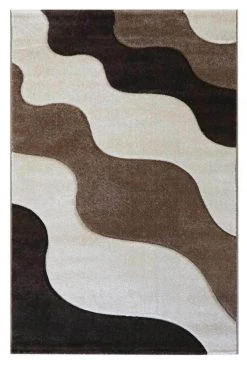 Beiger 3D-Effekt Teppich 120x170 cm – Moderne Kurzflorteppiche für Ihr Zuhause