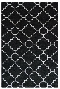 Kurzflor-Teppich Schwarz - 80x150 cm - Hochwertiger Kurzflorteppich für gemütliche Räume