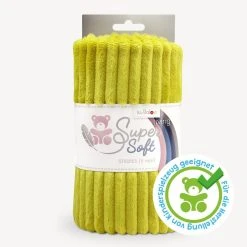 Kullaloo Plüsch STRIPES - Senf-Gelb - 5 mm Flor Stoffmeterware für kreative Projekte