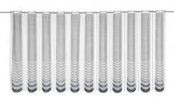 Gardine weiß-grau gestreift, 145x75 cm - Transparente Vorhänge für stilvolles Ambiente