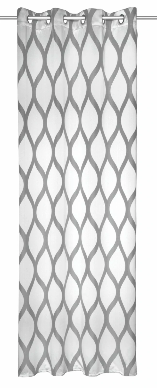 Jacquard-Ösenschal - weiß-silber - Wellen - 135x245 cm - Blickdichte Gardinen 3 Jacquard-Ösenschal - weiß-silber - Wellen - 135x245 cm - Blickdichte Gardinen