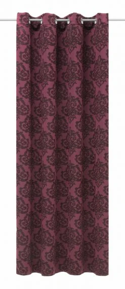 Ösenschal - bordeaux-schwarz - 135x245 cm