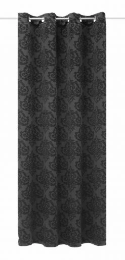 Ösenschal - Grau-Schwarz - 135x245 cm - Blickdichte Gardinen für perfekten Sichtschutz