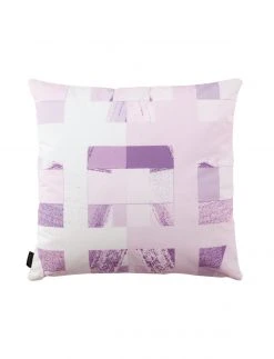 2er-Pack Kissenbezüge mit Reißverschluss - Lila-Weiß - 50x50 cm - Hochwertige Sofakissenbezüge