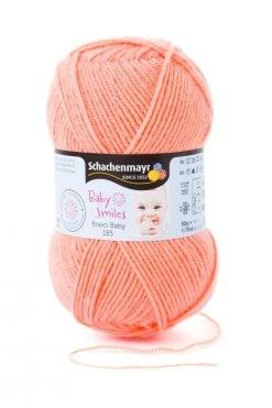 Wolle BRAVO BABY 185 - Aprikose - 50g | Hochwertige Strickwolle für Babykleidung