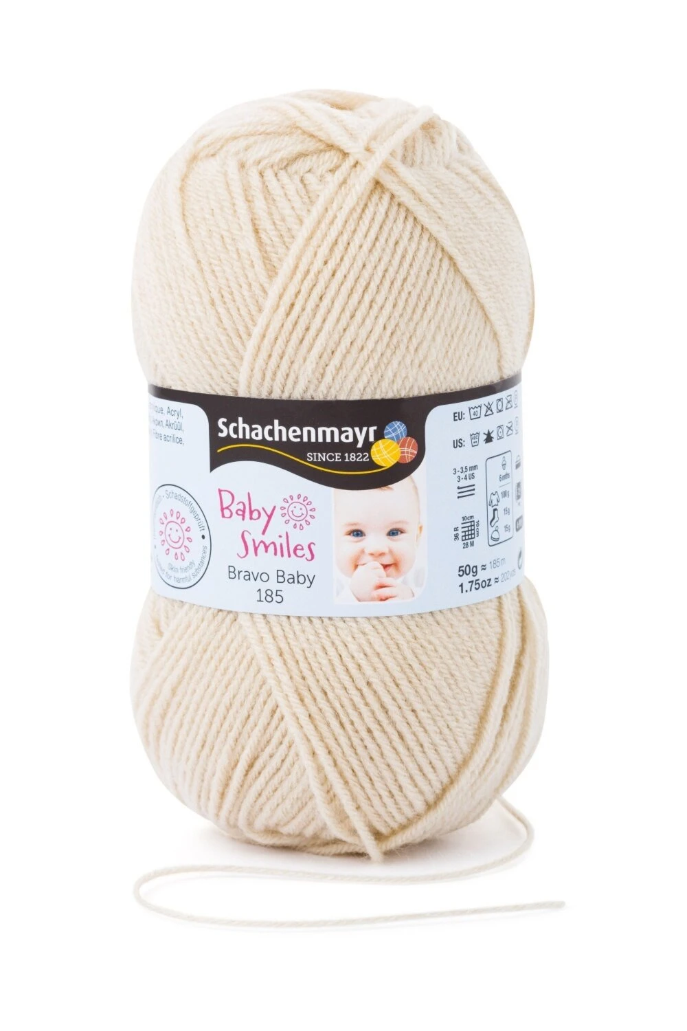 Wolle BRAVO BABY 185 - Beige - 50g | Hochwertige Babywolle zum Stricken & Häkeln 3 Wolle BRAVO BABY 185 - Beige - 50g | Hochwertige Babywolle zum Stricken & Häkeln