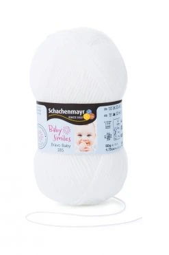 Wolle BRAVO BABY 185 - Weiß - 50g | Hochwertige Strickwolle für Babykleidung