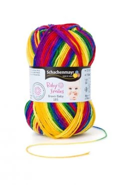 Wolle BRAVO BABY 185 - Clown Farbe - 50g für Stricken & Häkeln