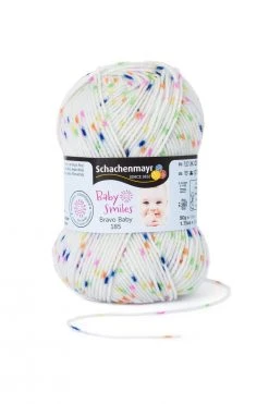 Wolle BRAVO BABY 185 - Confetti Farbe - 50g | Hochwertige Babywolle für Stricken & Häkeln