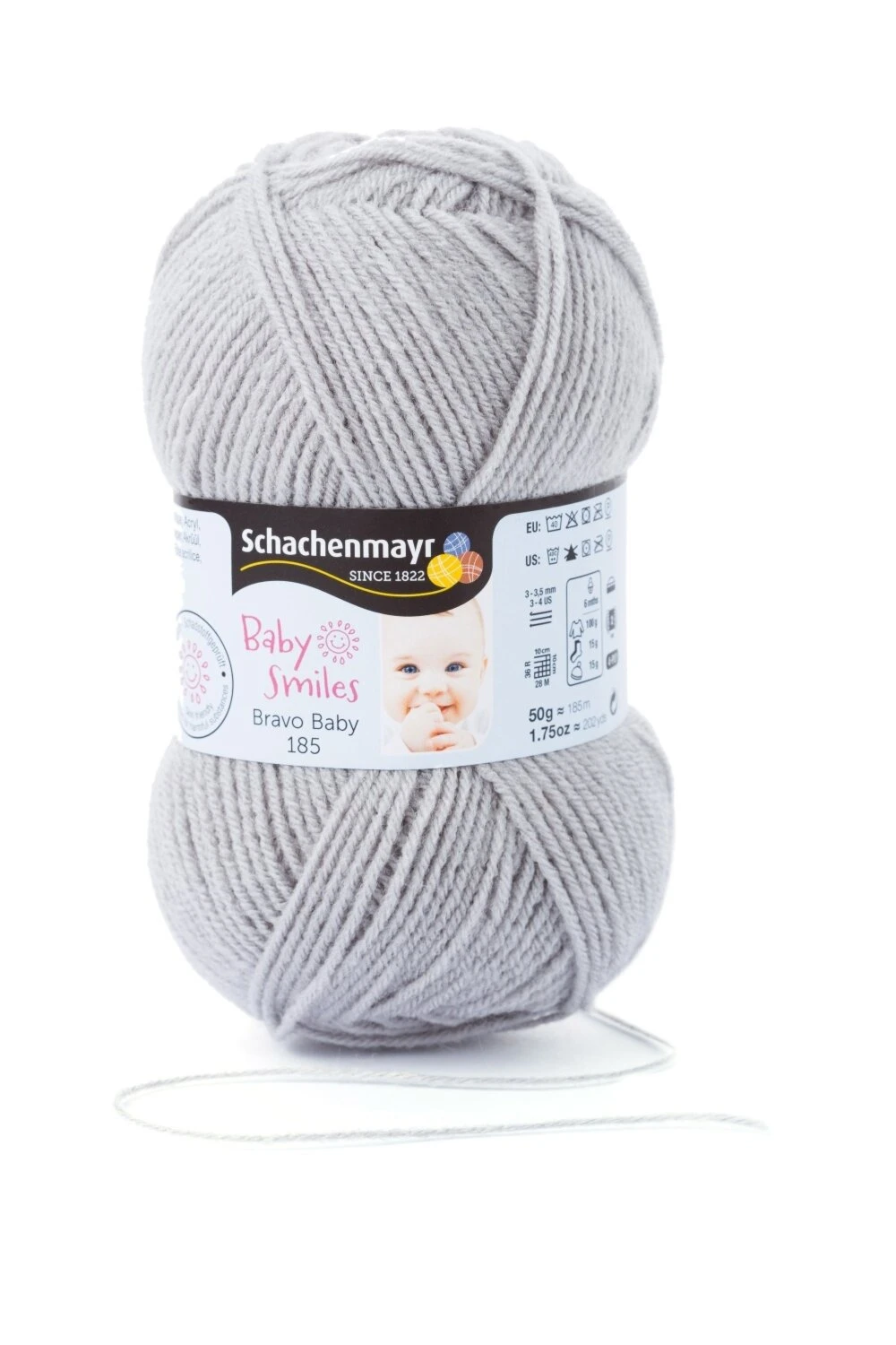 Wolle BRAVO BABY 185 - Grau - 50g | Hochwertige Wolle für Stricken & Häkeln 3 Wolle BRAVO BABY 185 - Grau - 50g | Hochwertige Wolle für Stricken & Häkeln