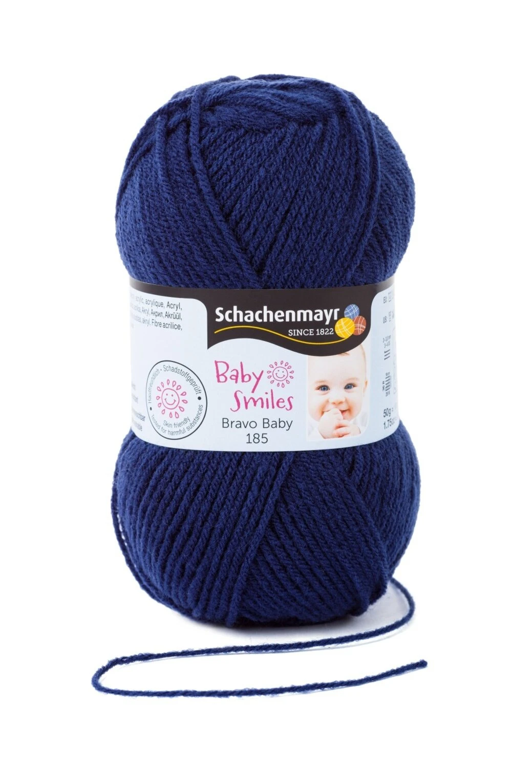 Wolle BRAVO BABY 185 - marine - 50g | Hochwertige Babywolle zum Stricken und Häkeln 3 Wolle BRAVO BABY 185 - marine - 50g | Hochwertige Babywolle zum Stricken und Häkeln