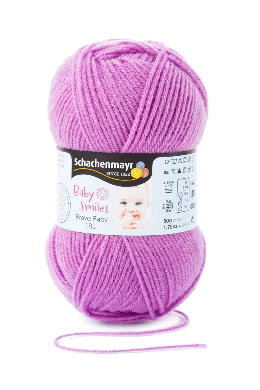 Wolle BRAVO BABY 185 - Orchidee - 50g | Hochwertige Babywolle für Stricken & Häkeln 3 Wolle BRAVO BABY 185 - Orchidee - 50g | Hochwertige Babywolle für Stricken & Häkeln