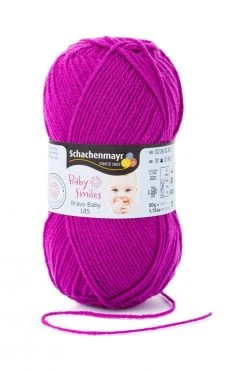 Wolle BRAVO BABY 185 - Fuchsia - 50g - Hochwertige Strickwolle für Babykleidung