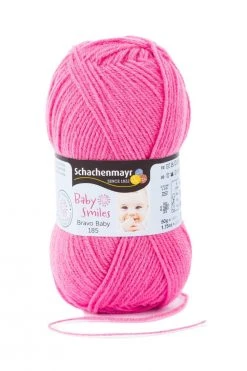 Wolle BRAVO BABY 185 - pink - 50g | Hochwertige Strickwolle für Babykleidung