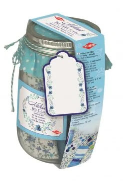 31-teiliges Nähset KLIEBER - erstklassiges Nähzubehör in blau - im praktischen Glas