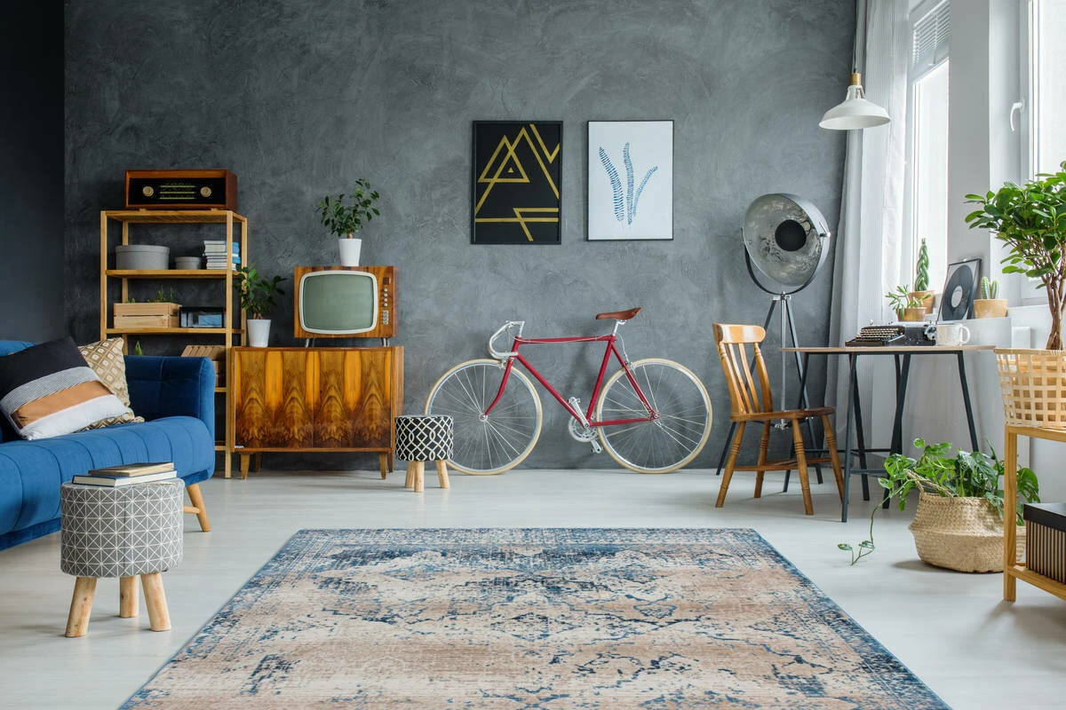 Teppich ANTIGUA 500 - creme-blau - 120x170 cm | Kurzflorteppiche für stilvolles Wohnen 4 Teppich ANTIGUA 500 - creme-blau - 120x170 cm | Kurzflorteppiche für stilvolles Wohnen – Bild 2