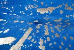 Lederteppich GLAM 410 - blau-gold - 1,35-1,65 qm -Heimtextilien Verkäufe 9003633800 03 1600Wx1600H