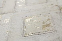 Elfenbein-Gold Lederteppich 160x230 cm - Exklusiver Ledercarpet für stilvolles Wohnen -Heimtextilien Verkäufe 9003639600 04 1600Wx1600H