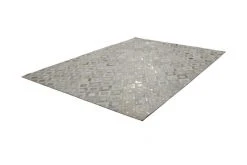 Elfenbein-Gold Lederteppich 160x230 cm - Exklusiver Ledercarpet für stilvolles Wohnen