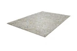Lederteppich grau-silber 120x170 cm - Exklusiver Wohnaccessoire