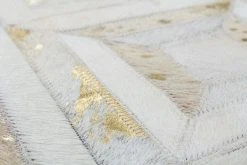 Lederteppich Elfenbein-Gold 120x170 cm - Luxus Teppich aus Leder -Heimtextilien Verkäufe 9003639900 04 1600Wx1600H