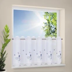 Bistrogardine Blümchen - Blau - 145x50 cm | Scheibengardinen für Ihr Zuhause -Heimtextilien Verkäufe 9003680100 03 1600Wx1600H