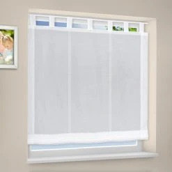 Schlaufenrollo weiß 80x170 cm - Modernes Raffrollo für Fensterdekoration -Heimtextilien Verkäufe 9003683700 02 1600Wx1600H