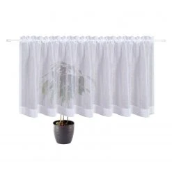 Scheibengardine Weiß 140x50cm - Elegante Fensterdeko -Heimtextilien Verkäufe 9003687400 03 1600Wx1600H
