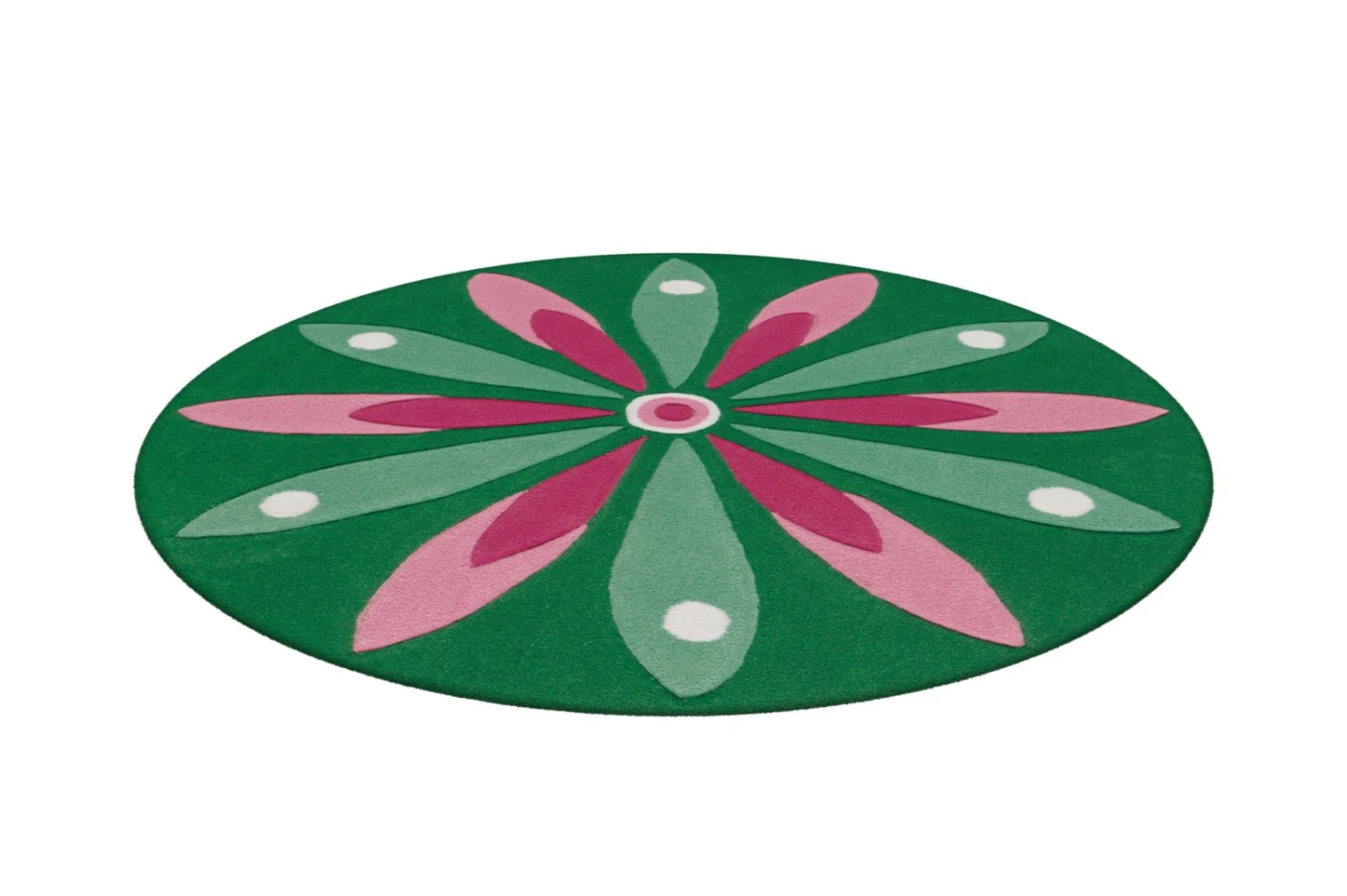 Teppich JOY 4184 - Dunkelgrün-Rosa - Ø 100 cm | Kinder- & Spielteppich 3 Teppich JOY 4184 - Dunkelgrün-Rosa - Ø 100 cm | Kinder- & Spielteppich