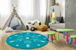 Teppich JOY 4186 - Eisblau - Ø 100 cm - Kinder- & Spielteppich -Heimtextilien Verkäufe 9003891400 04 1600Wx1600H