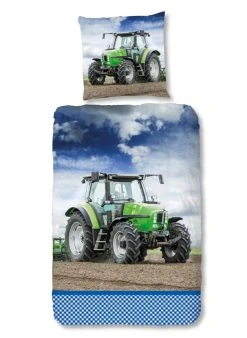 Biber-Bettwäsche - grün - 135x200 cm | Hochwertige Baumwoll-Bettwäsche