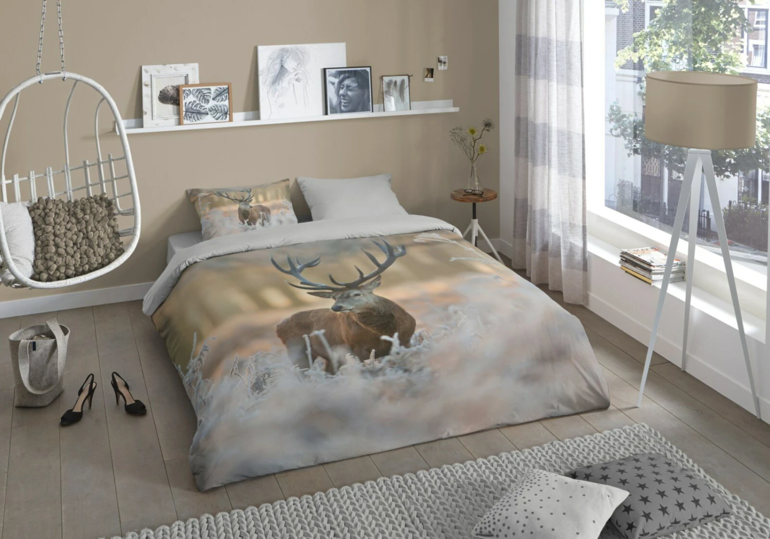 Biber-Bettwäsche Hirsch - mehrfarbig - 135x200 cm - Hochwertige und bequeme Bettwäsche 4 Biber-Bettwäsche Hirsch - mehrfarbig - 135x200 cm - Hochwertige und bequeme Bettwäsche – Bild 2