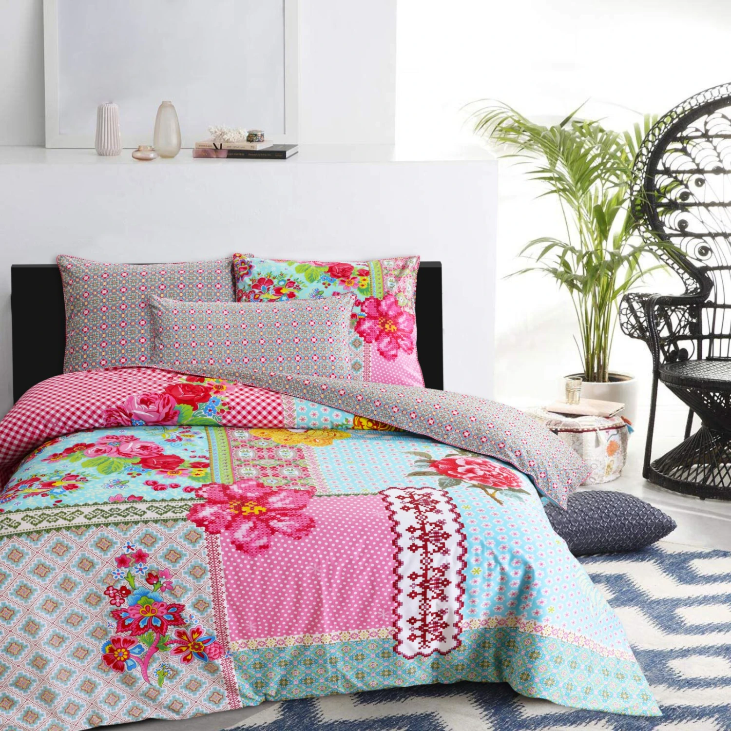 Percal-Wende-Bettwäsche - grau-pink - 155x220 cm 6 Percal-Wende-Bettwäsche - grau-pink - 155x220 cm – Bild 4