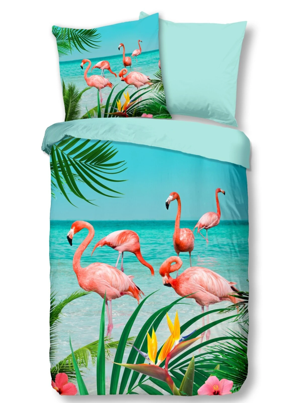 Microfaser-Bettwäsche Türkis mit Flamingo-Muster - 135x200 cm - Weich & Atmungsaktiv 3 Microfaser-Bettwäsche Türkis mit Flamingo-Muster - 135x200 cm - Weich & Atmungsaktiv