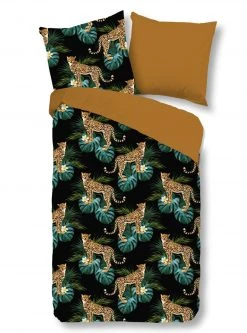 Microfaser-Bettwäsche Orange-Schwarz Paislay 135x200 cm - Weich & Atmungsaktiv