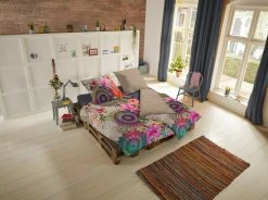 Satin-Bettwäsche Floral Beige-Bunt 135x200 cm – Premium-Qualität & Strapazierfähig -Heimtextilien Verkäufe 9003955700 03 1600Wx1600H