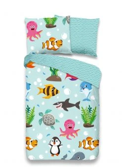 Renforce-Kinderbettwäsche - hellblau - 100x135 cm | Atmungsaktiv & Hautfreundlich | Kinderbettwäsche