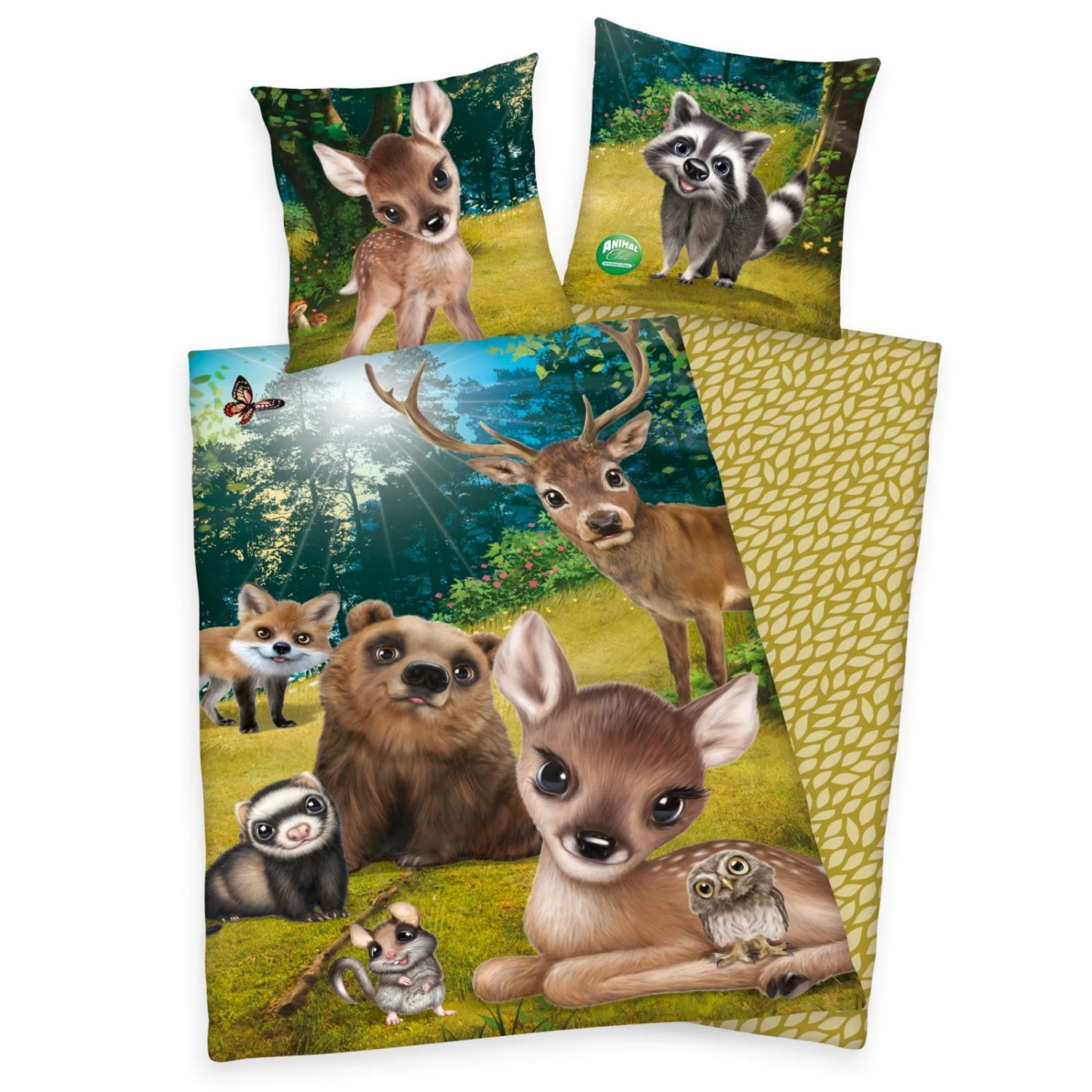 Renforcé-Bettwäsche - ANIMAL CLUB FOREST - 135x200 cm - Kinderbettwäsche 3 Renforcé-Bettwäsche - ANIMAL CLUB FOREST - 135x200 cm - Kinderbettwäsche