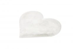 Kinderteppich Herz Weiß 60x70 cm - Weicher Spielteppich für Kinderzimmer