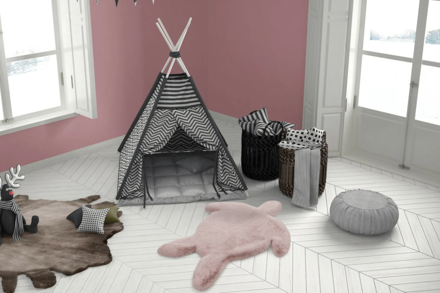 Kinderteppich Schildkröte Rosa, 68x90 cm - Weicher Spielteppich für Kinder 6 Kinderteppich Schildkröte Rosa, 68x90 cm - Weicher Spielteppich für Kinder – Bild 4