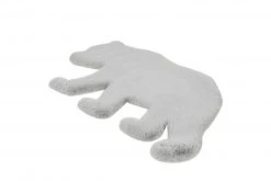 Kinderteppich Bär in grau | 53x90 cm | Weicher Spielteppich für Kinderzimmer