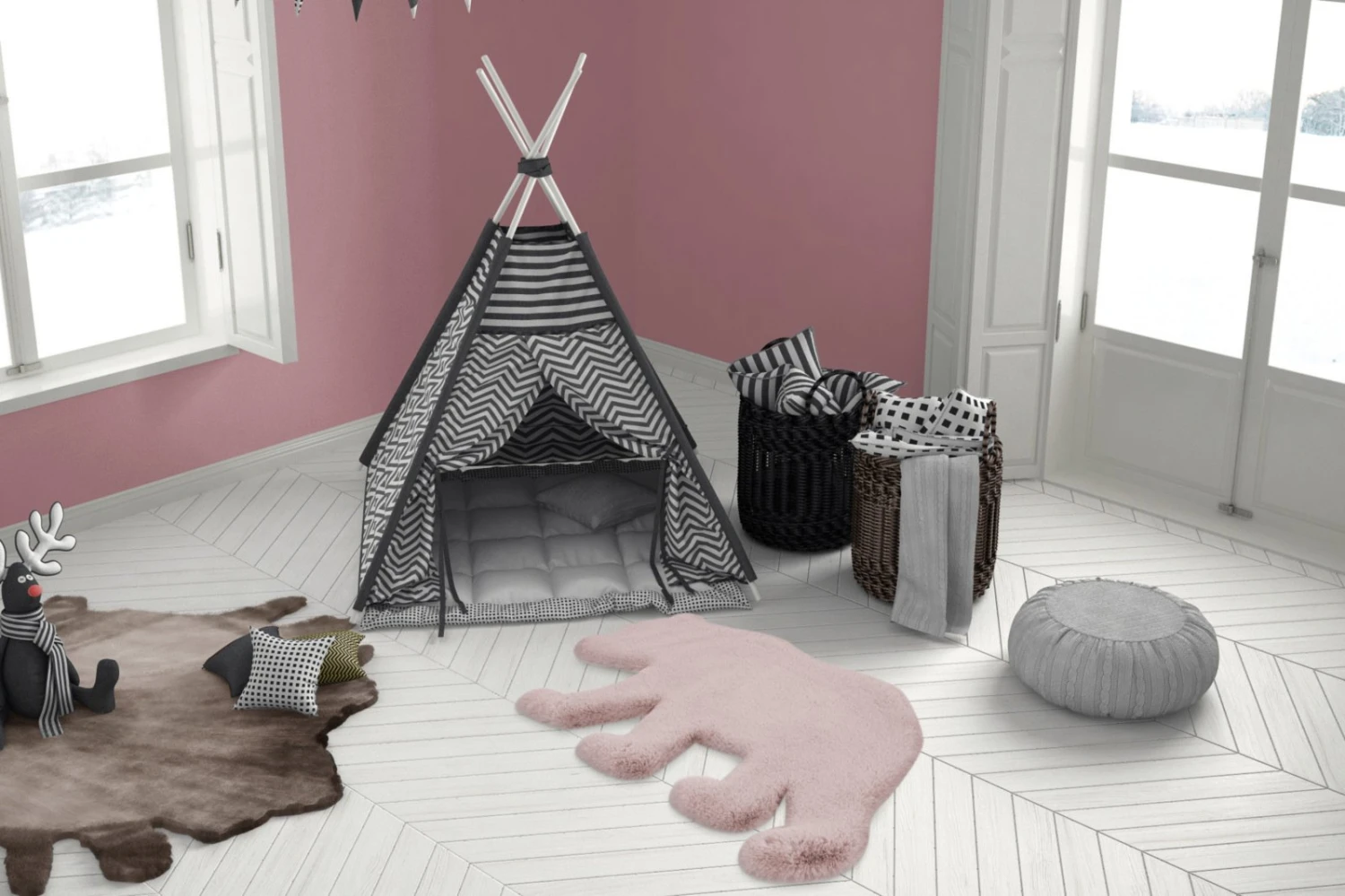 Kinderteppich Bär Rosa 53x90 cm – Weicher Spielteppich für Kinderzimmer 6 Kinderteppich Bär Rosa 53x90 cm – Weicher Spielteppich für Kinderzimmer – Bild 4