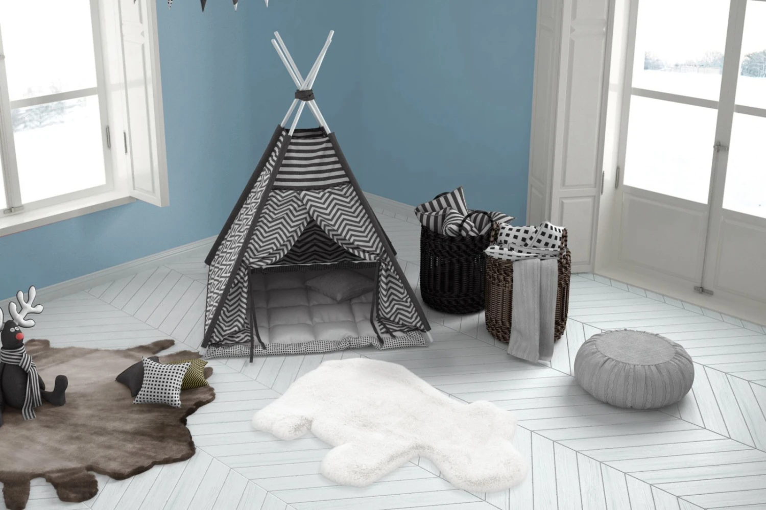 Kinderteppich Nilpferd Weiß 55x90 cm - Weich & Sicher für Kinder 6 Kinderteppich Nilpferd Weiß 55x90 cm - Weich & Sicher für Kinder – Bild 4