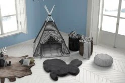 Kinderteppich Hase anthrazit 80x90 cm - weicher Spielteppich für Kinderzimmer -Heimtextilien Verkäufe 9004041500 04 1600Wx1600H