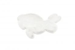 Kinderteppich Hase weiß 80x90 cm - Weicher Spielteppich für Kinderzimmer