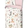 Renforce-Kinderbettwäsche DANCE - Weiß-Rosa - 135x200 cm - Hochwertige Baumwolle - Atmungsaktiv -Heimtextilien Verkäufe 9004054400 1600Wx1600H