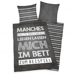 Renforcé-Bettwäsche schwarz-weiß 135x200 cm - Hochwertige Bettwäsche für maximalen Komfort