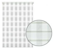 Mini Doppelrollo weiß kariert 45x150 cm | Elegantes Rollo für Fenster